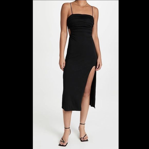 Cinq à Sept Mariah Back-Cutout Slip Midi Dress - Picture 1 of 11